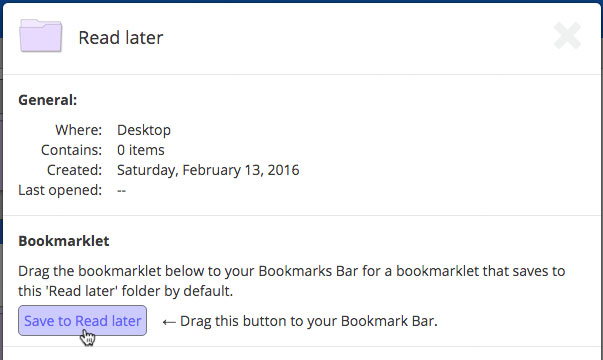 Folder bookmarklet